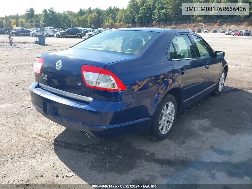 2006 Mercury Milan V6 Premier VIN: 3MEFM08176R666436 Lot: 40461476