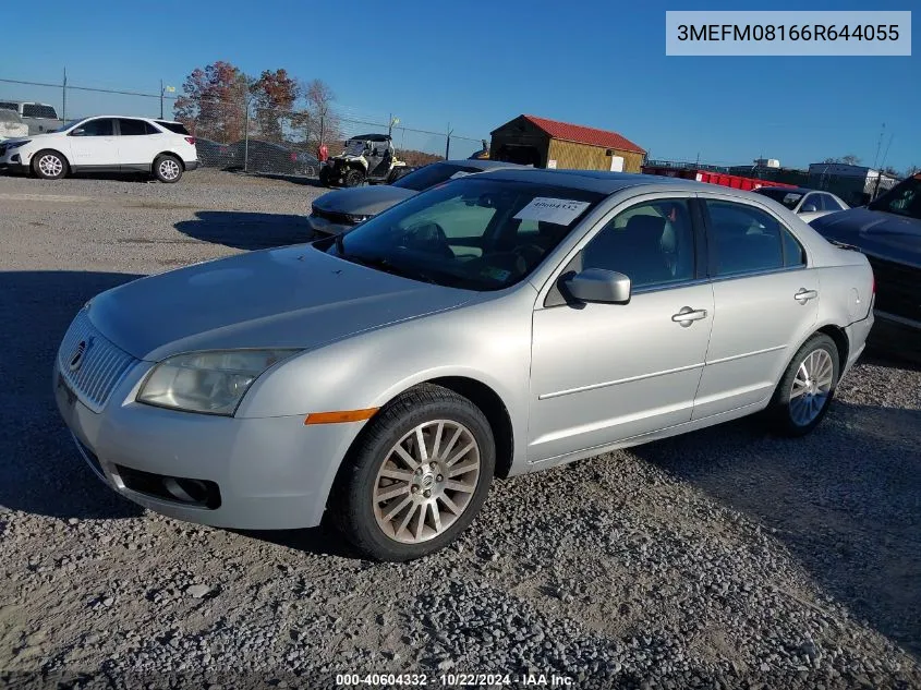 2006 Mercury Milan V6 Premier VIN: 3MEFM08166R644055 Lot: 40604332