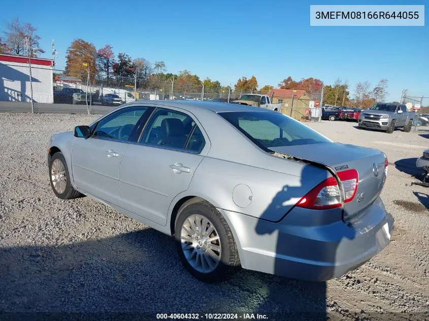 2006 Mercury Milan V6 Premier VIN: 3MEFM08166R644055 Lot: 40604332