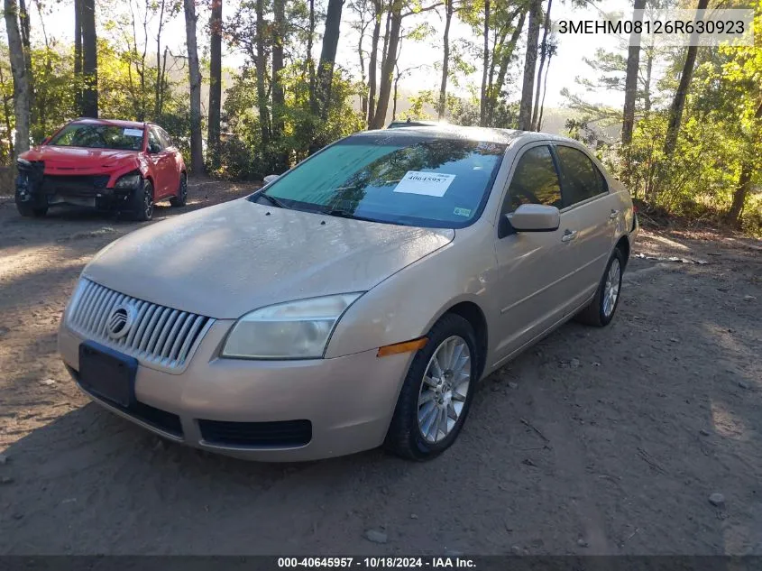 2006 Mercury Milan V6 Premier VIN: 3MEHM08126R630923 Lot: 40645957