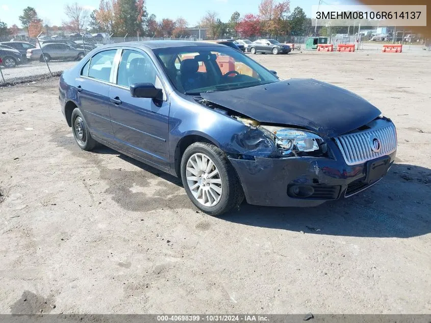 2006 Mercury Milan V6 Premier VIN: 3MEHM08106R614137 Lot: 40698399