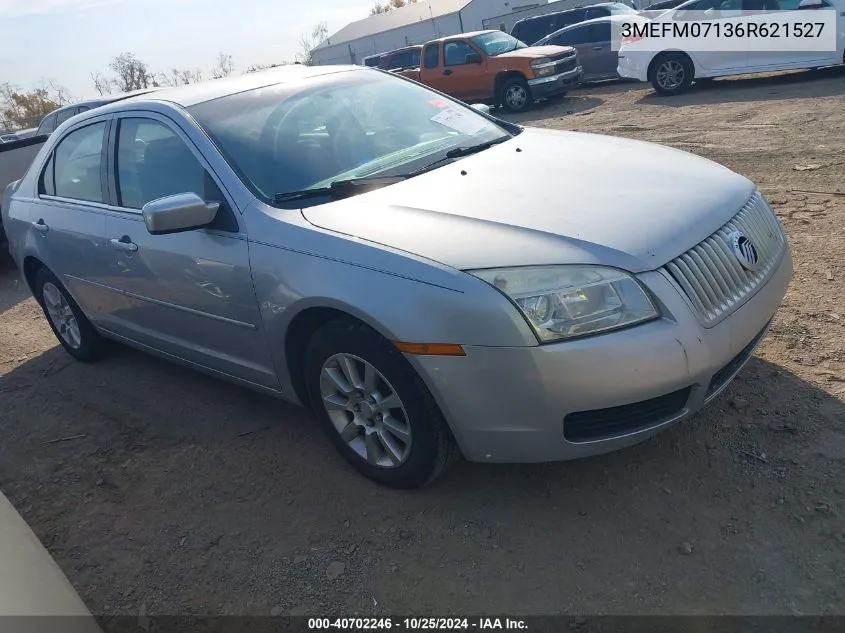 2006 Mercury Milan V6 VIN: 3MEFM07136R621527 Lot: 40702246