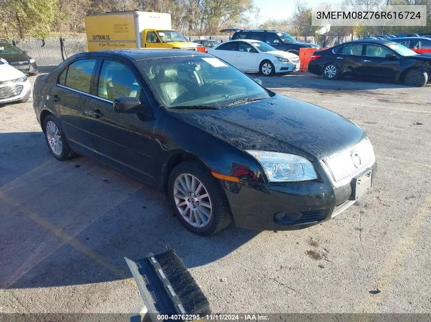 2006 Mercury Milan I4 Premier VIN: 3MEFM08Z76R616724 Lot: 40762295