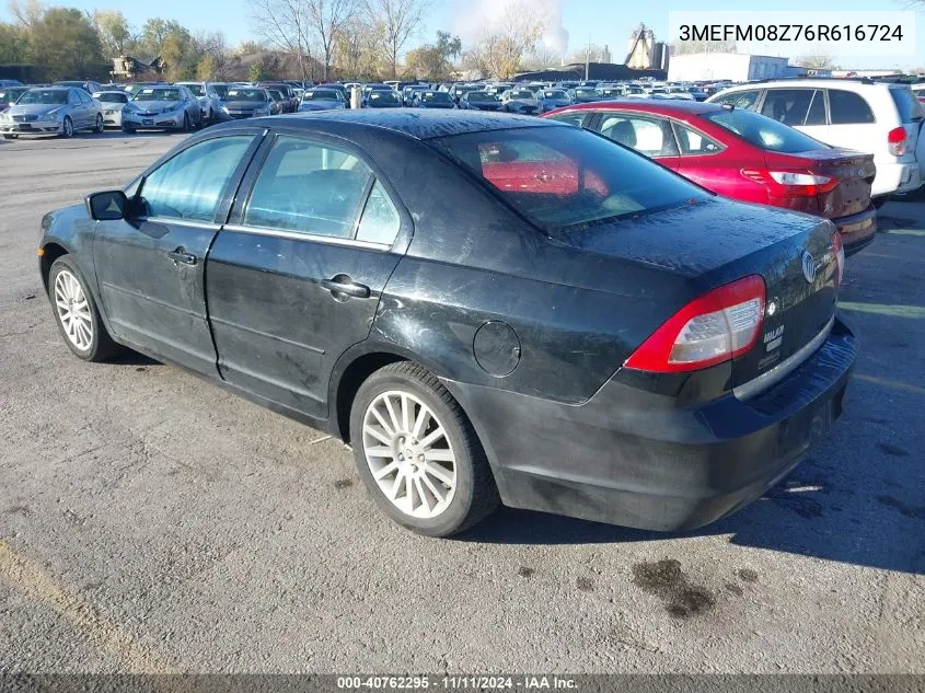 2006 Mercury Milan I4 Premier VIN: 3MEFM08Z76R616724 Lot: 40762295