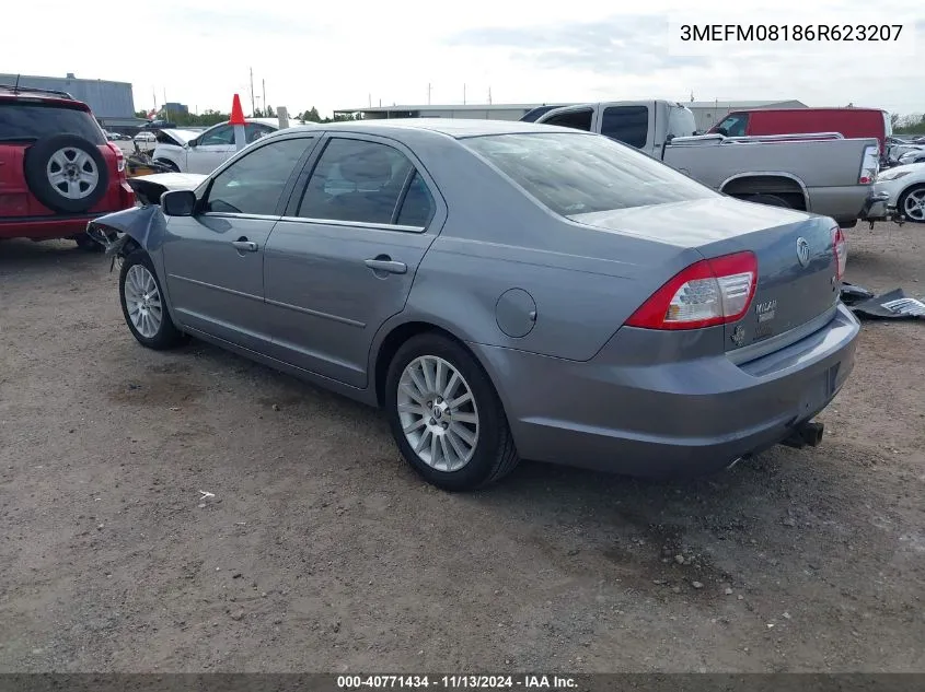 2006 Mercury Milan V6 Premier VIN: 3MEFM08186R623207 Lot: 40771434