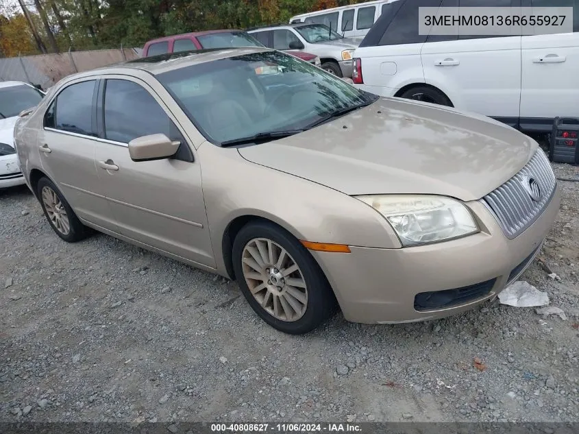 2006 Mercury Milan V6 Premier VIN: 3MEHM08136R655927 Lot: 40808627