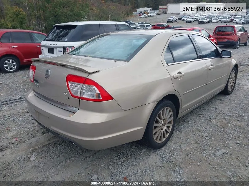 2006 Mercury Milan V6 Premier VIN: 3MEHM08136R655927 Lot: 40808627