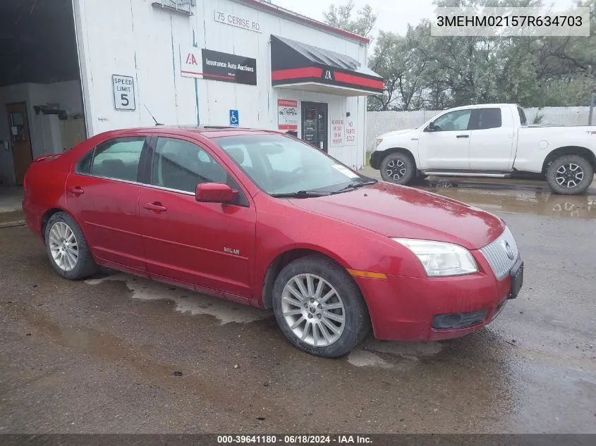 2007 Mercury Milan V6 Premier VIN: 3MEHM02157R634703 Lot: 39641180