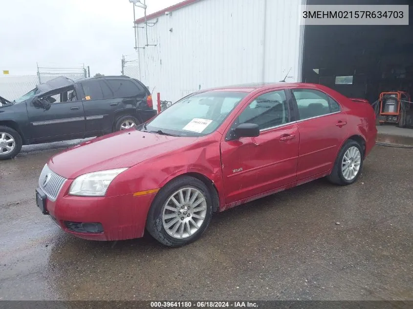 2007 Mercury Milan V6 Premier VIN: 3MEHM02157R634703 Lot: 39641180