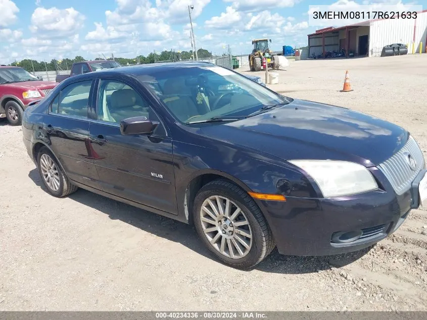 2007 Mercury Milan V6 Premier VIN: 3MEHM08117R621633 Lot: 40234336