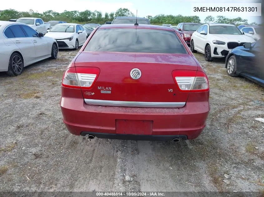 2007 Mercury Milan Premier VIN: 3MEHM08147R631301 Lot: 40488814