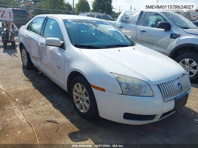 2007 Mercury Milan V6 VIN: 3MEHM01157R624027 Lot: 40494496