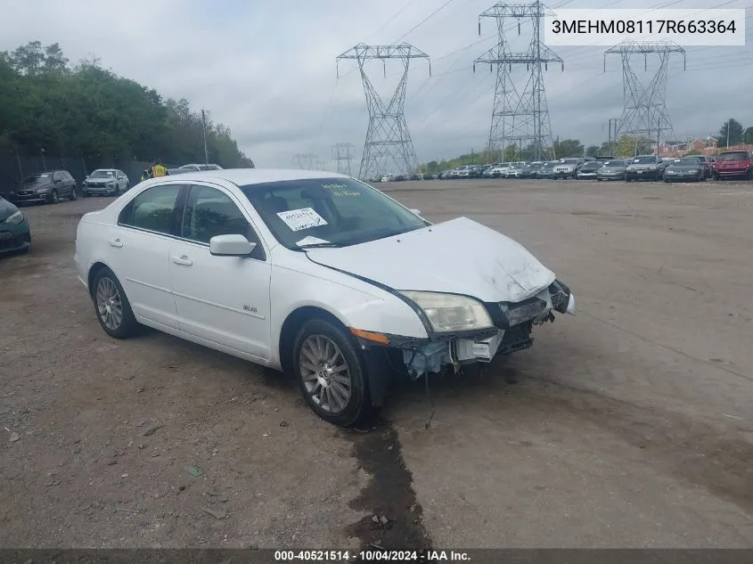 2007 Mercury Milan V6 Premier VIN: 3MEHM08117R663364 Lot: 40521514