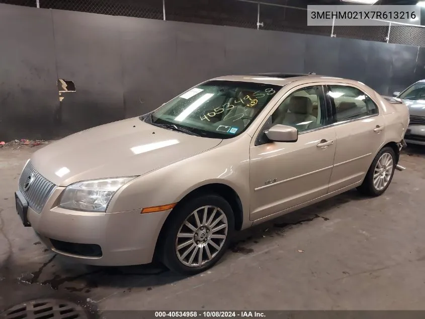 2007 Mercury Milan V6 Premier VIN: 3MEHM021X7R613216 Lot: 40534958