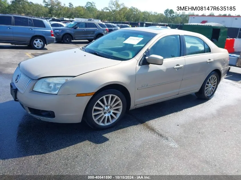 2007 Mercury Milan V6 Premier VIN: 3MEHM08147R635185 Lot: 40541590