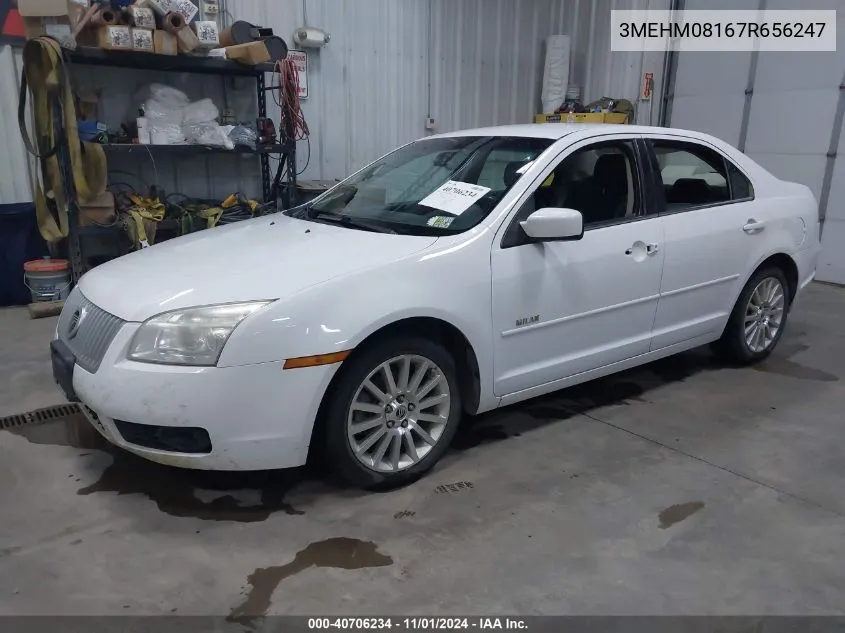 2007 Mercury Milan V6 Premier VIN: 3MEHM08167R656247 Lot: 40706234