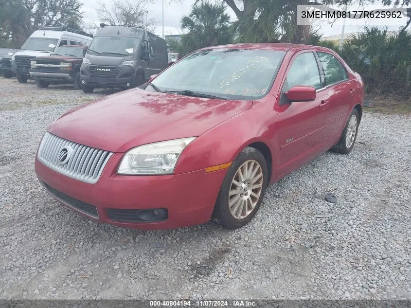 2007 Mercury Milan V6 Premier VIN: 3MEHM08177R625962 Lot: 40804194