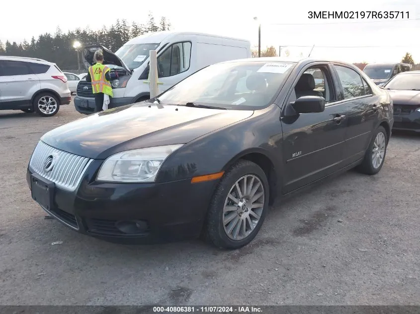 2007 Mercury Milan V6 Premier VIN: 3MEHM02197R635711 Lot: 40806381