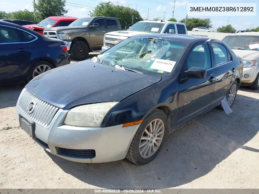 2008 Mercury Milan I4 Premier VIN: 3MEHM08Z38R612892 Lot: 40068828