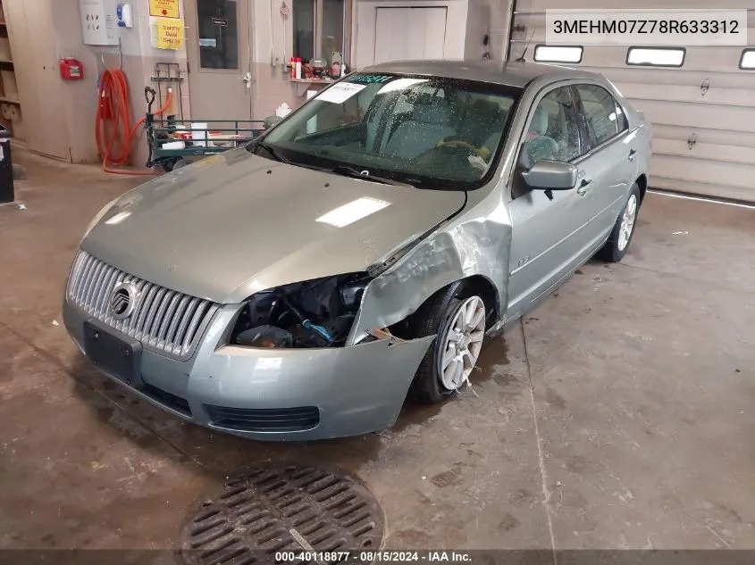 2008 Mercury Milan I4 VIN: 3MEHM07Z78R633312 Lot: 40118877