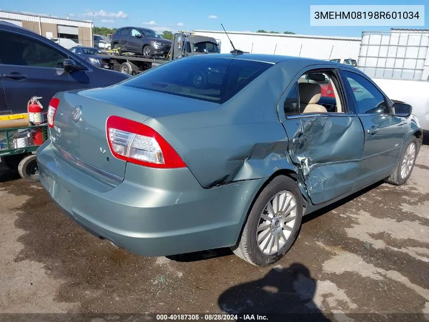 2008 Mercury Milan V6 Premier VIN: 3MEHM08198R601034 Lot: 40187305