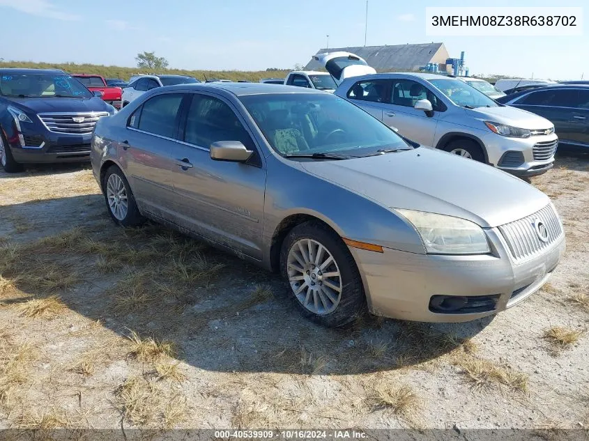 2008 Mercury Milan I4 Premier VIN: 3MEHM08Z38R638702 Lot: 40539909