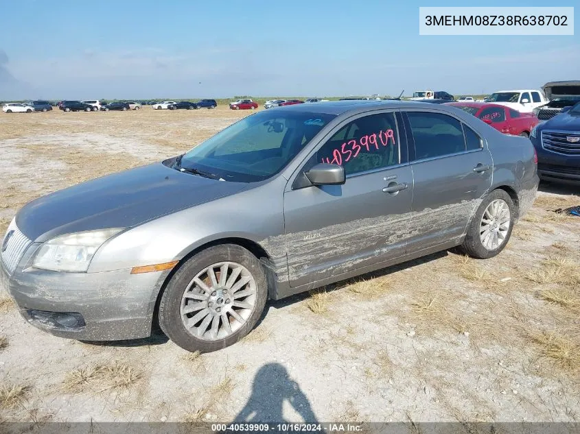 2008 Mercury Milan I4 Premier VIN: 3MEHM08Z38R638702 Lot: 40539909