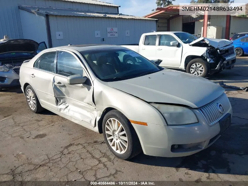 2008 Mercury Milan V6 Premier VIN: 3MEHM02148R633494 Lot: 40584486