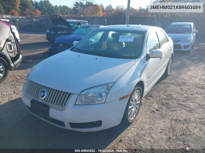 2008 Mercury Milan V6 Premier VIN: 3MEHM021X8R603089 Lot: 40643522