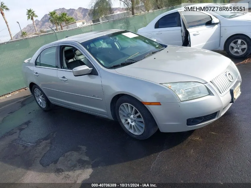 2008 Mercury Milan I4 VIN: 3MEHM07Z78R658551 Lot: 40706389