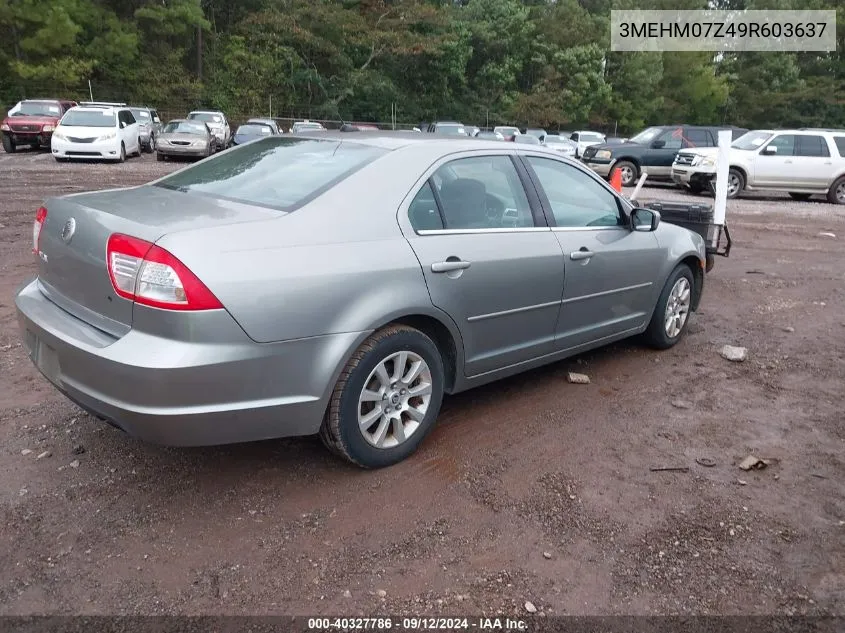 2009 Mercury Milan I4 VIN: 3MEHM07Z49R603637 Lot: 40327786