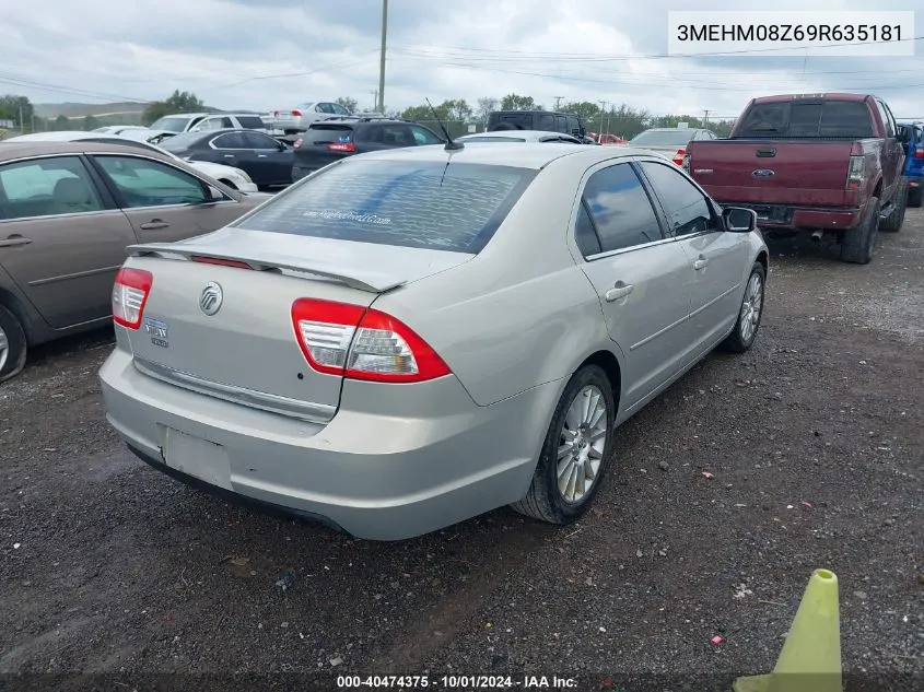 2009 Mercury Milan I4 Premier VIN: 3MEHM08Z69R635181 Lot: 40474375