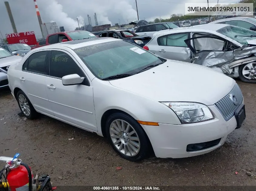 2009 Mercury Milan V6 Premier VIN: 3MEHM08129R611051 Lot: 40601355