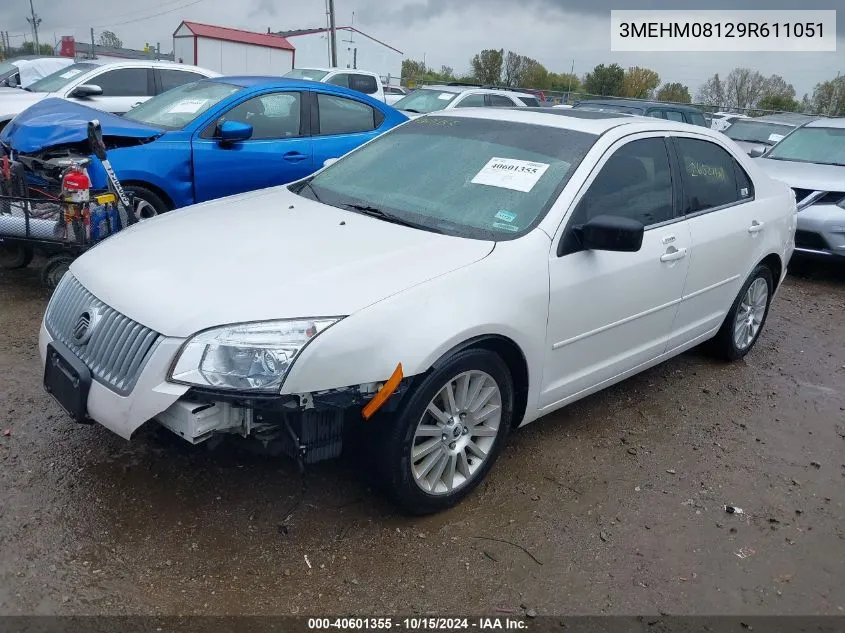 2009 Mercury Milan V6 Premier VIN: 3MEHM08129R611051 Lot: 40601355