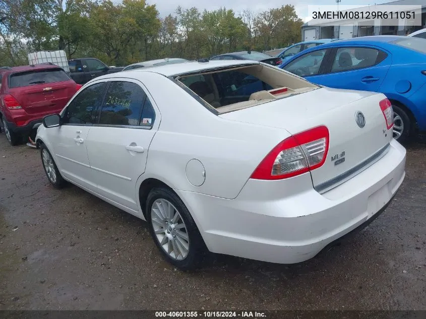 2009 Mercury Milan V6 Premier VIN: 3MEHM08129R611051 Lot: 40601355