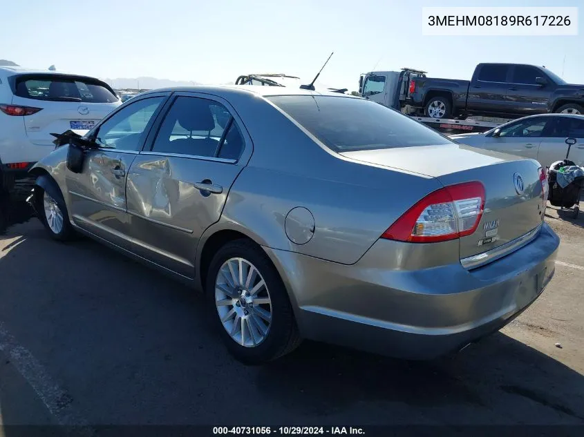 2009 Mercury Milan V6 Premier VIN: 3MEHM08189R617226 Lot: 40731056