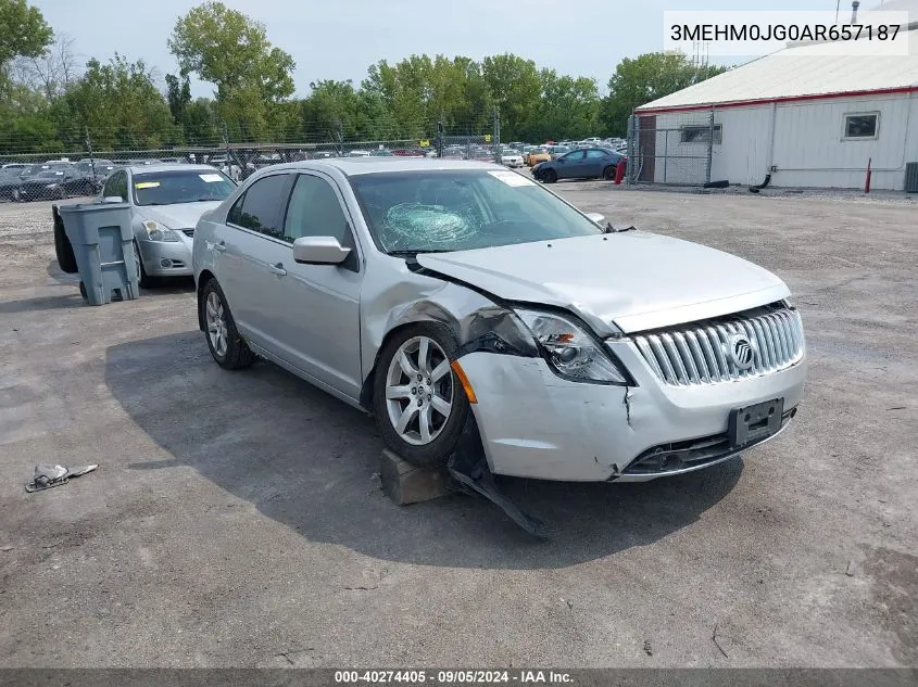 2010 Mercury Milan Premier VIN: 3MEHM0JG0AR657187 Lot: 40274405