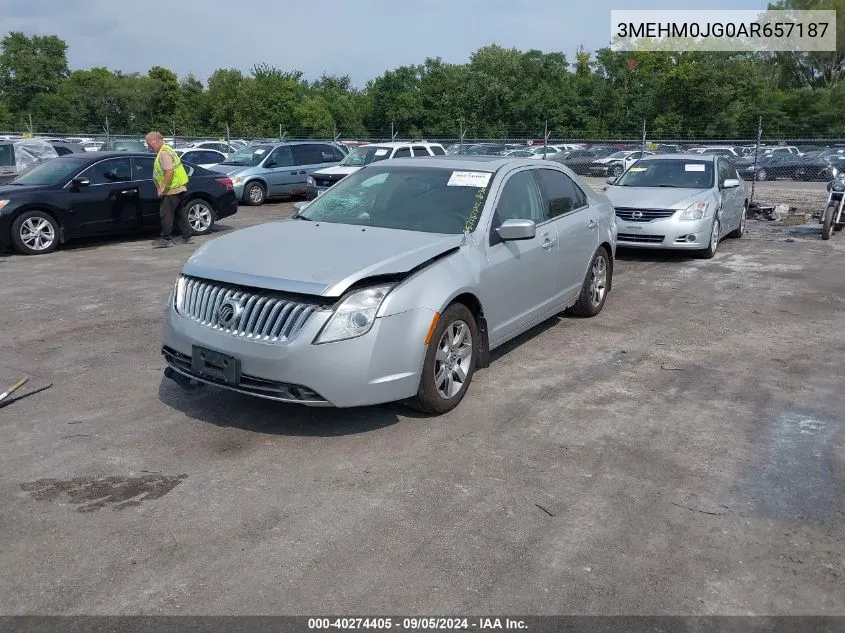 2010 Mercury Milan Premier VIN: 3MEHM0JG0AR657187 Lot: 40274405