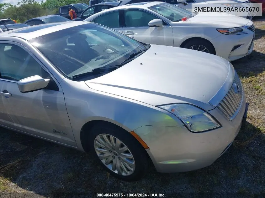 2010 Mercury Milan Hybrid VIN: 3MEDM0L39AR665670 Lot: 40475975