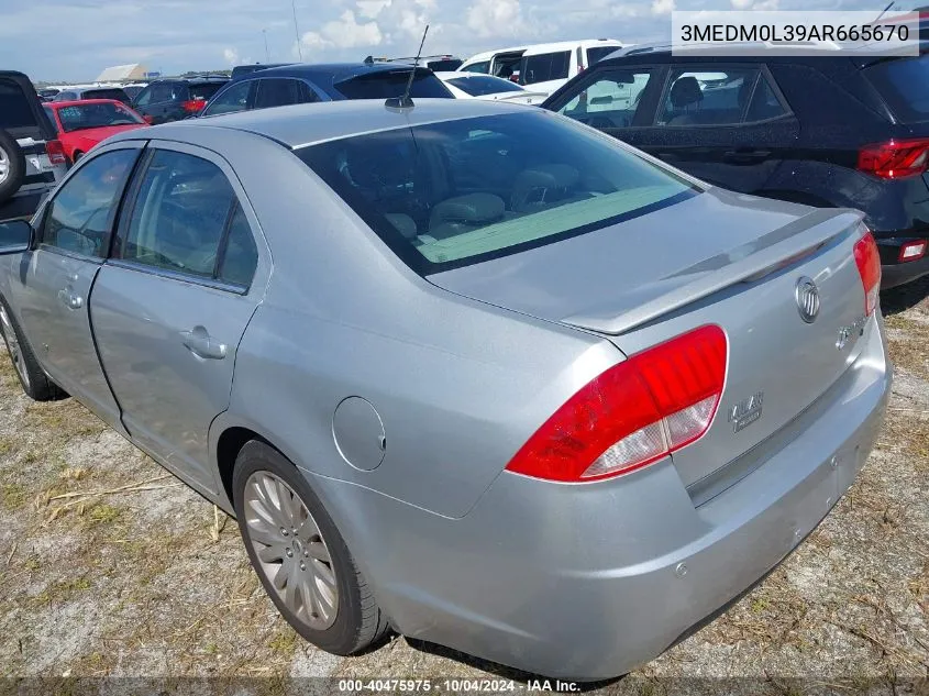 2010 Mercury Milan Hybrid VIN: 3MEDM0L39AR665670 Lot: 40475975