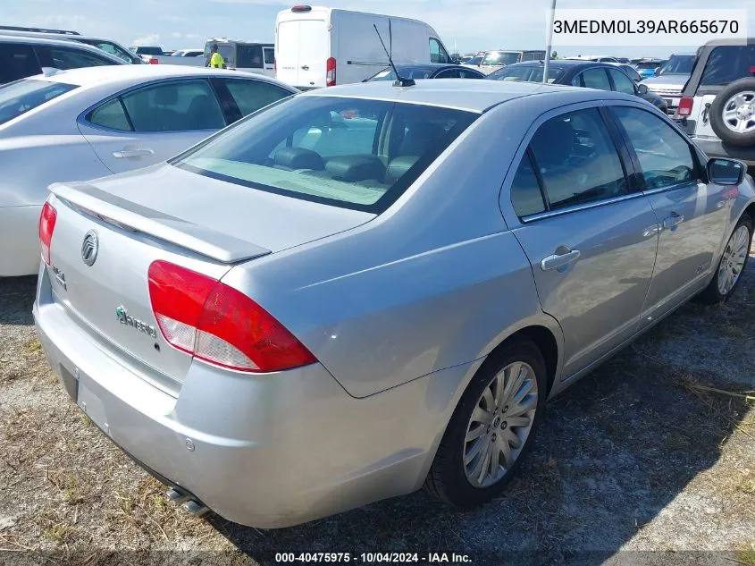 2010 Mercury Milan Hybrid VIN: 3MEDM0L39AR665670 Lot: 40475975