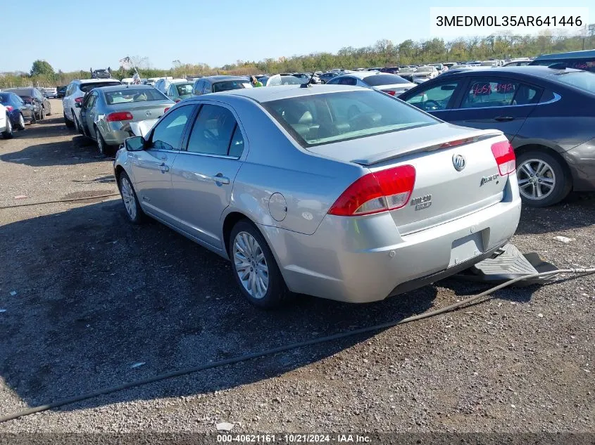 2010 Mercury Milan Hybrid VIN: 3MEDM0L35AR641446 Lot: 40621161