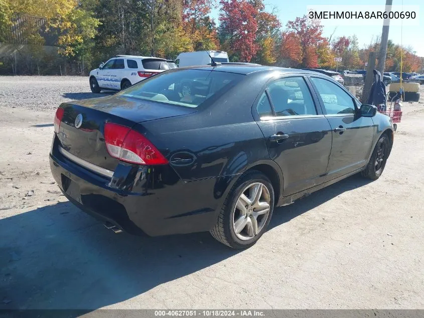 2010 Mercury Milan VIN: 3MEHM0HA8AR600690 Lot: 40627051