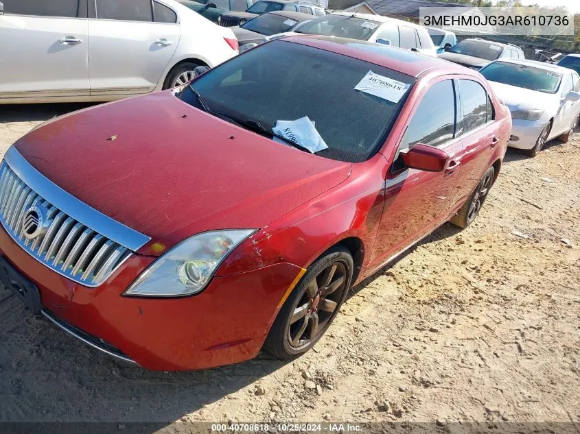 2010 Mercury Milan Premier VIN: 3MEHM0JG3AR610736 Lot: 40708618