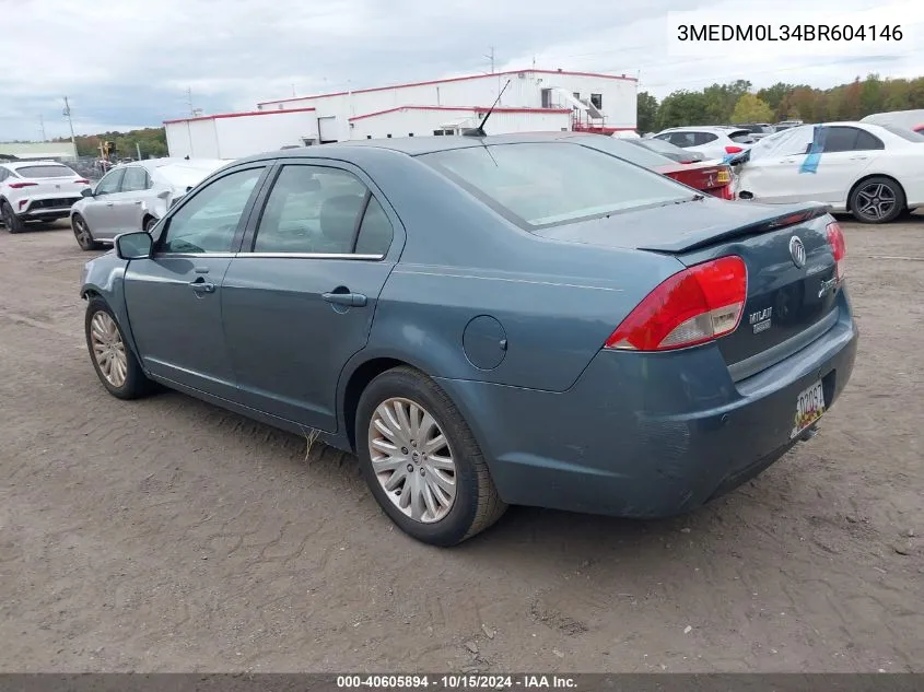 2011 Mercury Milan Hybrid VIN: 3MEDM0L34BR604146 Lot: 40605894