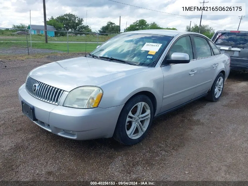 2005 Mercury Montego Premier VIN: 1MEFM42165G626175 Lot: 40256153