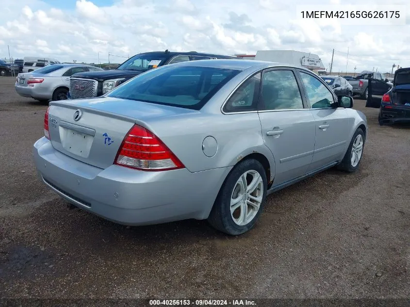 2005 Mercury Montego Premier VIN: 1MEFM42165G626175 Lot: 40256153