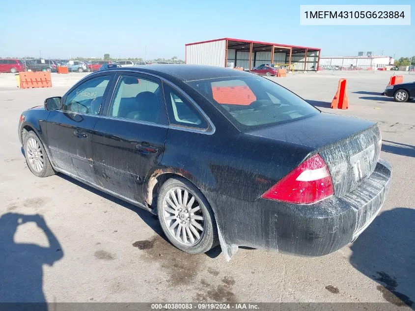 2005 Mercury Montego Premier VIN: 1MEFM43105G623884 Lot: 40380083