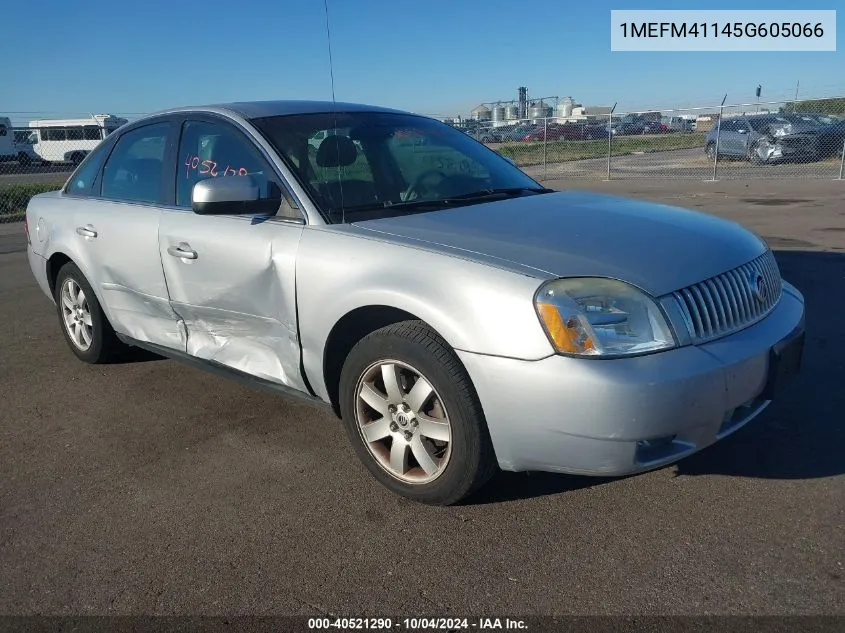 2005 Mercury Montego Luxury VIN: 1MEFM41145G605066 Lot: 40521290