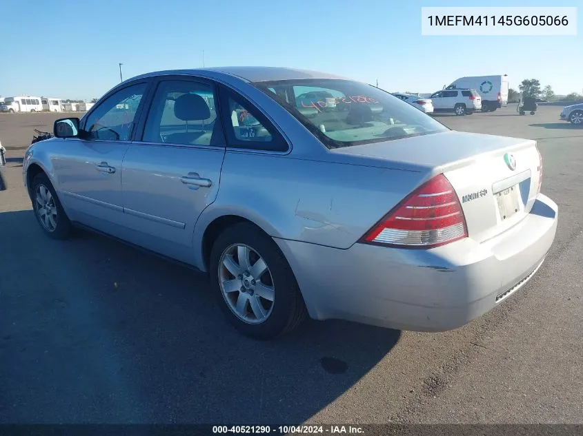 2005 Mercury Montego Luxury VIN: 1MEFM41145G605066 Lot: 40521290